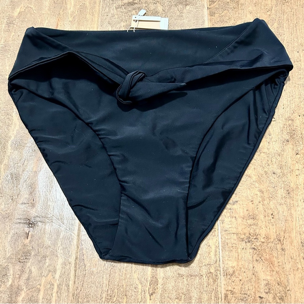 June Loop Women’s Tie Swim Suit Bottoms Black Size Medium NWT